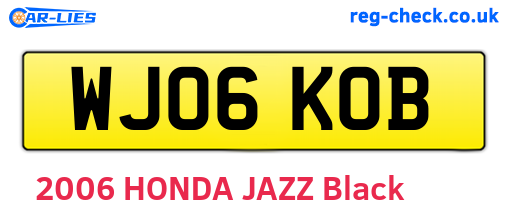 WJ06KOB are the vehicle registration plates.