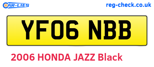 YF06NBB are the vehicle registration plates.
