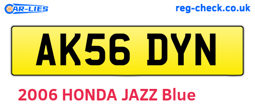 AK56DYN are the vehicle registration plates.