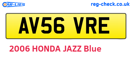 AV56VRE are the vehicle registration plates.