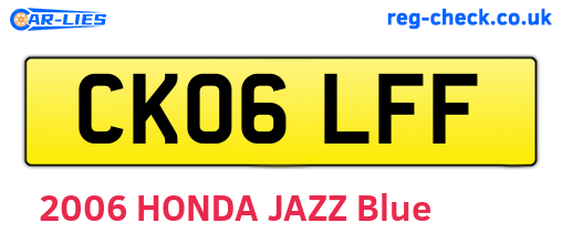 CK06LFF are the vehicle registration plates.