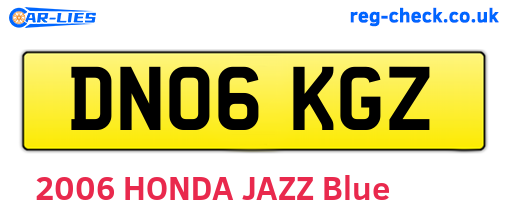 DN06KGZ are the vehicle registration plates.
