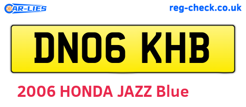 DN06KHB are the vehicle registration plates.