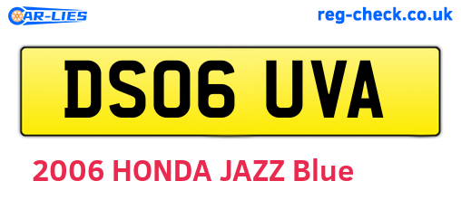 DS06UVA are the vehicle registration plates.
