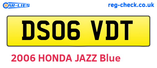 DS06VDT are the vehicle registration plates.