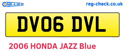 DV06DVL are the vehicle registration plates.