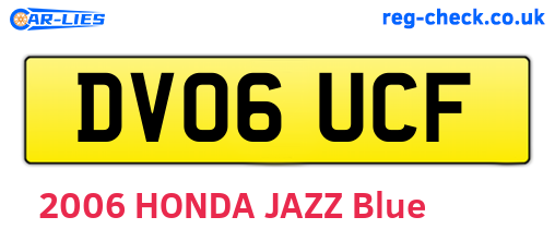 DV06UCF are the vehicle registration plates.