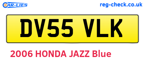 DV55VLK are the vehicle registration plates.