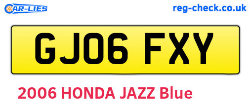 GJ06FXY are the vehicle registration plates.