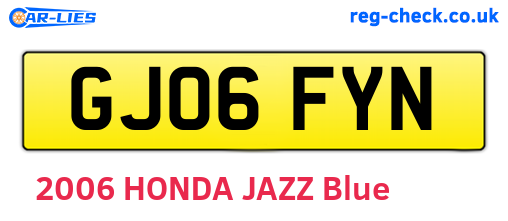 GJ06FYN are the vehicle registration plates.