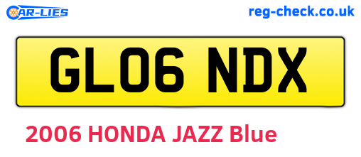 GL06NDX are the vehicle registration plates.