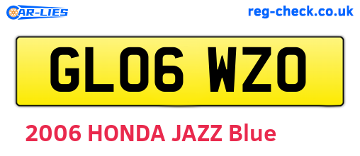 GL06WZO are the vehicle registration plates.