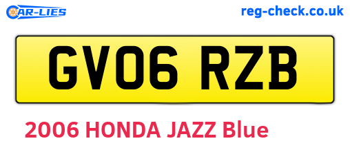 GV06RZB are the vehicle registration plates.