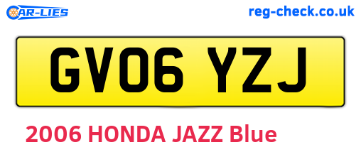 GV06YZJ are the vehicle registration plates.