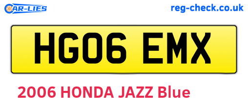 HG06EMX are the vehicle registration plates.