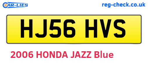 HJ56HVS are the vehicle registration plates.