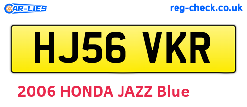 HJ56VKR are the vehicle registration plates.