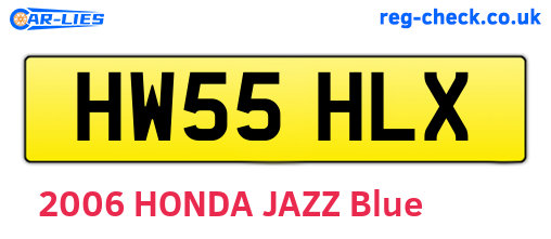 HW55HLX are the vehicle registration plates.