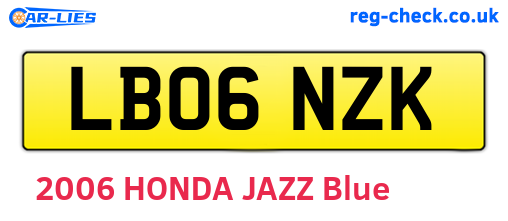 LB06NZK are the vehicle registration plates.