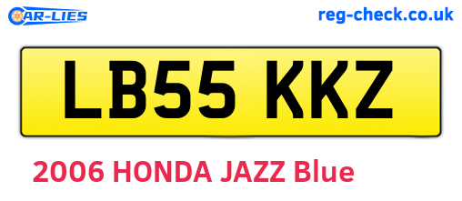 LB55KKZ are the vehicle registration plates.