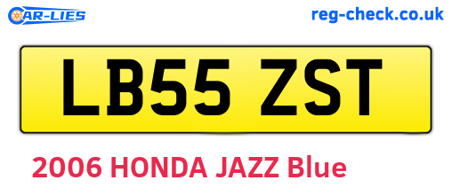 LB55ZST are the vehicle registration plates.