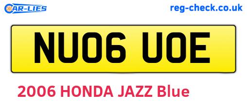 NU06UOE are the vehicle registration plates.