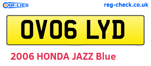 OV06LYD are the vehicle registration plates.