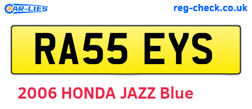 RA55EYS are the vehicle registration plates.