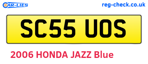 SC55UOS are the vehicle registration plates.