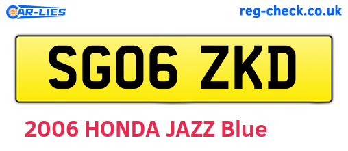 SG06ZKD are the vehicle registration plates.