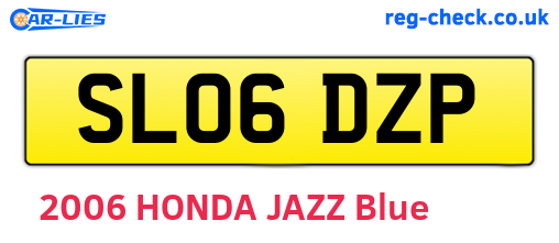 SL06DZP are the vehicle registration plates.
