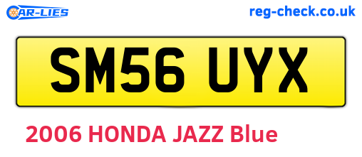 SM56UYX are the vehicle registration plates.