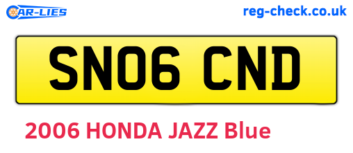SN06CND are the vehicle registration plates.