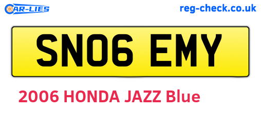 SN06EMY are the vehicle registration plates.