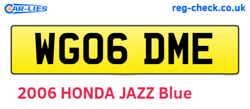 WG06DME are the vehicle registration plates.