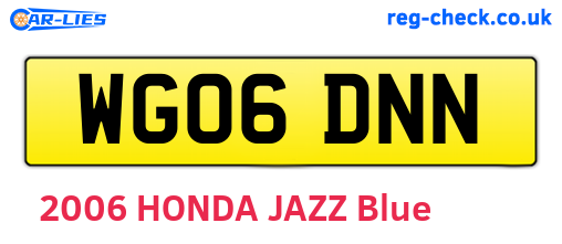 WG06DNN are the vehicle registration plates.