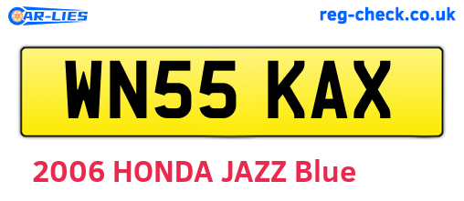 WN55KAX are the vehicle registration plates.