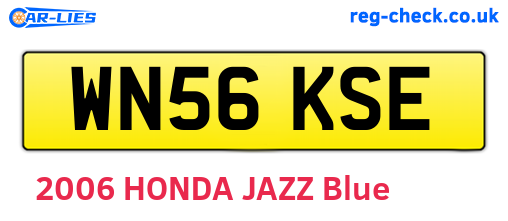 WN56KSE are the vehicle registration plates.