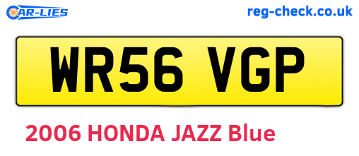 WR56VGP are the vehicle registration plates.