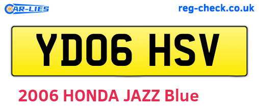 YD06HSV are the vehicle registration plates.
