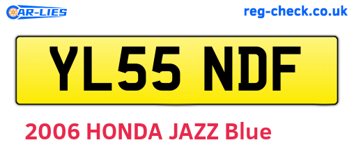YL55NDF are the vehicle registration plates.