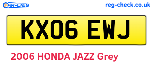KX06EWJ are the vehicle registration plates.