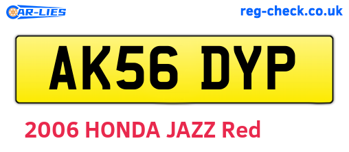 AK56DYP are the vehicle registration plates.