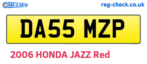 DA55MZP are the vehicle registration plates.