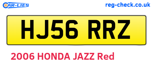 HJ56RRZ are the vehicle registration plates.