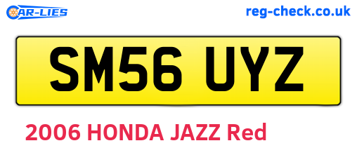 SM56UYZ are the vehicle registration plates.