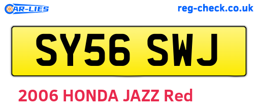 SY56SWJ are the vehicle registration plates.