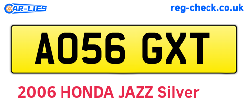 AO56GXT are the vehicle registration plates.