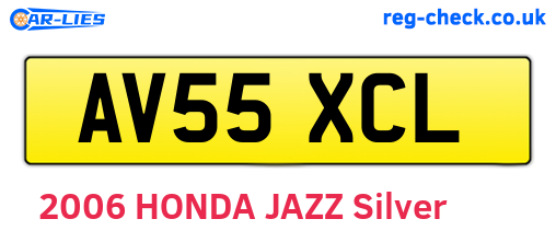AV55XCL are the vehicle registration plates.