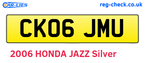 CK06JMU are the vehicle registration plates.